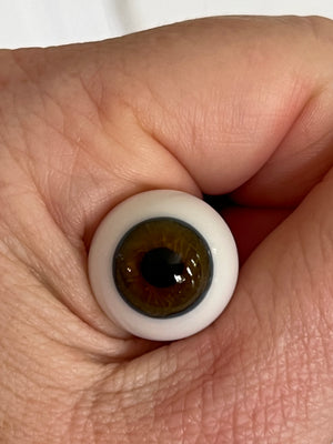 German Glass Doll Eyes with Blue Sclera - Full Round