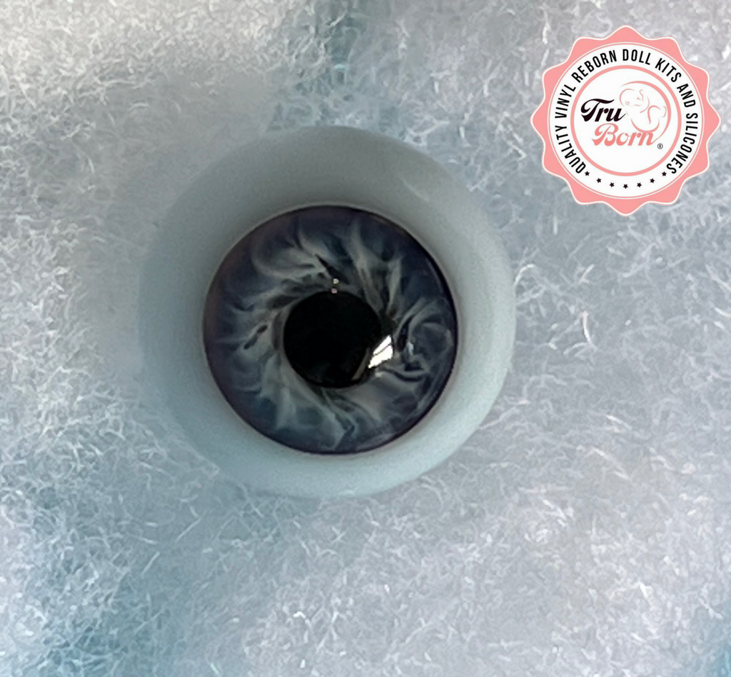 Blue sclera German blown glass eyes clouds and blue